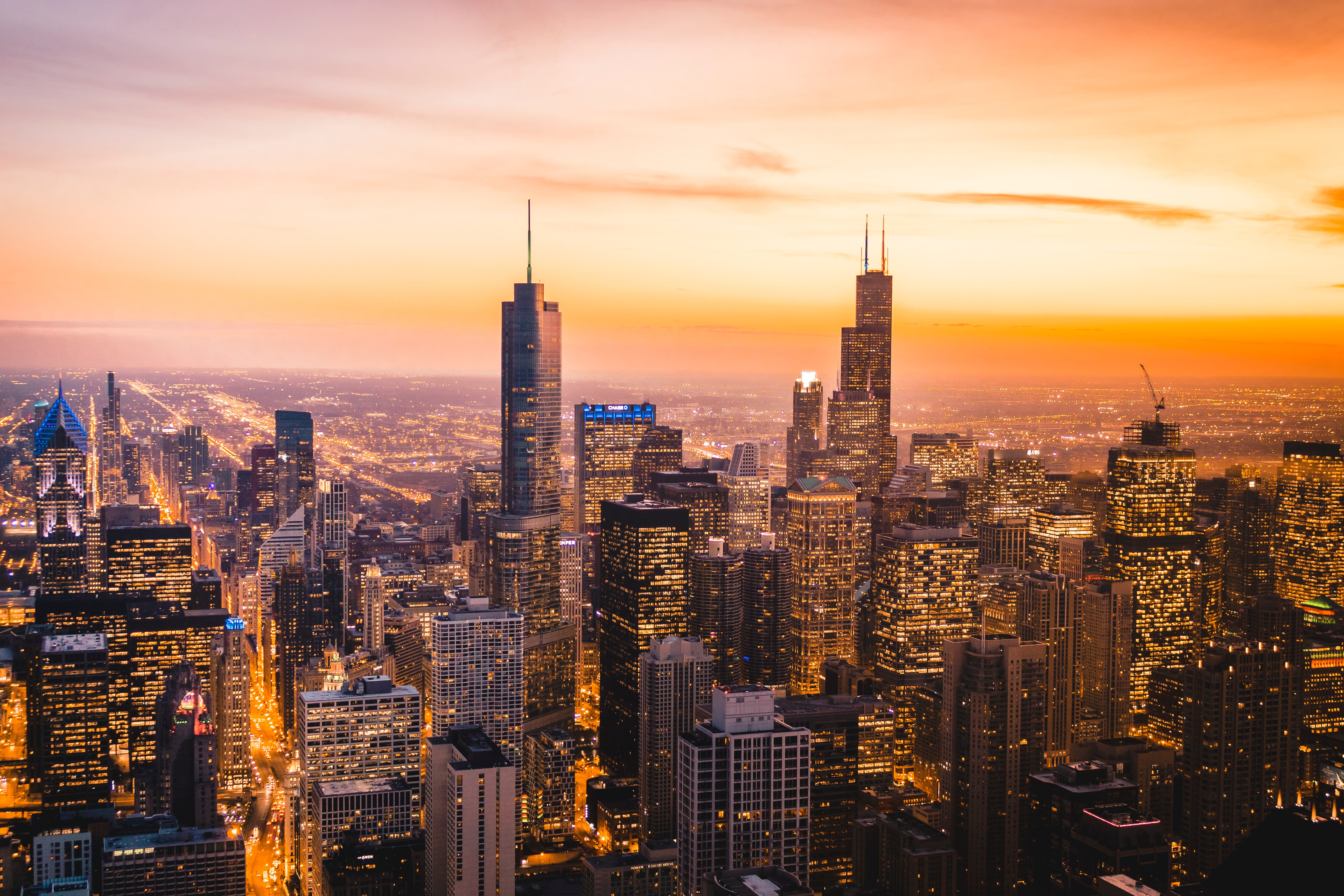 Chicago 4K Wallpaper, Skyline, Cityscape, Skyscrapers